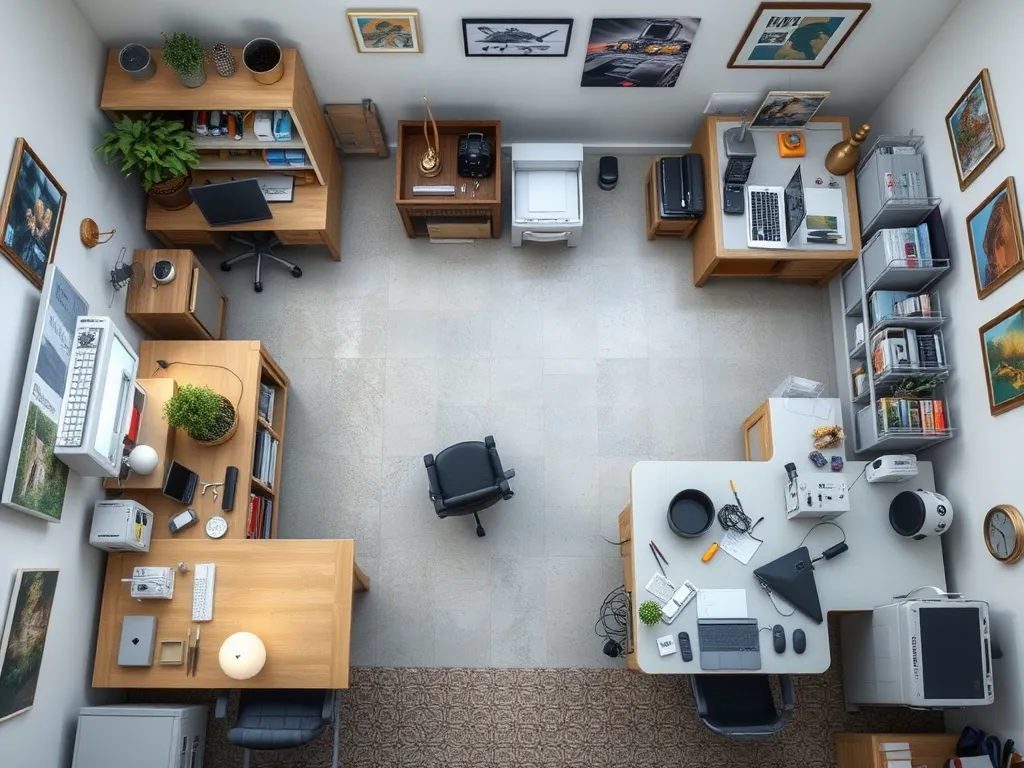 Banner showing hobby room planning ideas and zones