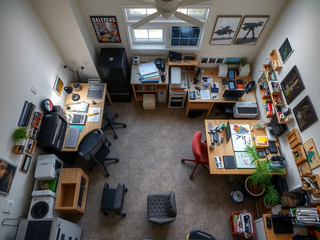 Corner display in hobby room